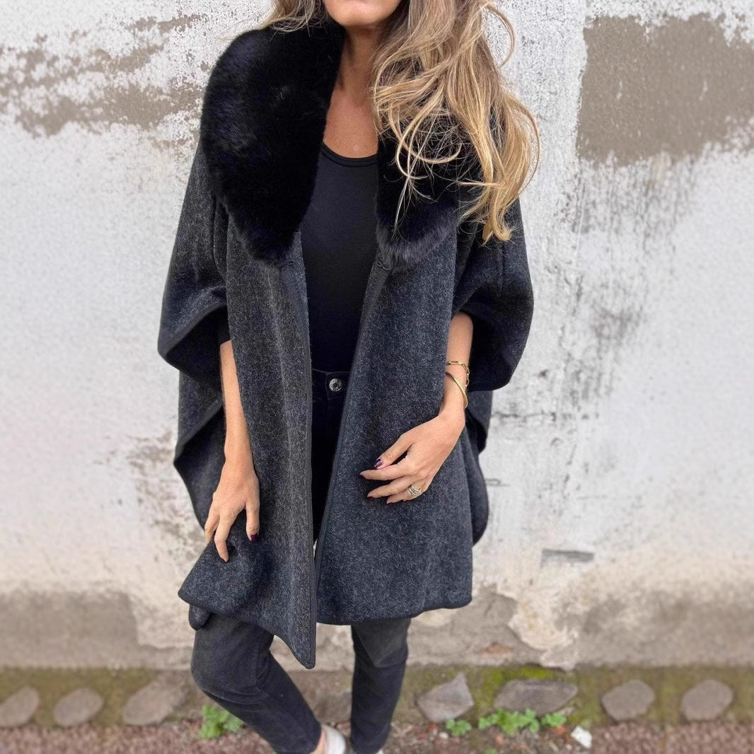 Damen Kapuzenjacke mit luxuriösem Kunstpelzkragen und modernem Schnitt EB