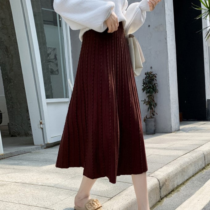 Damen Plissee-Rock aus weichem Material mit elastischem Bund EB