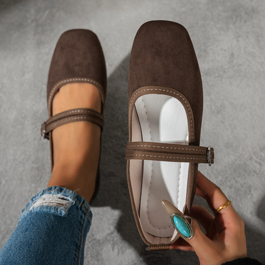 Damen edle Ballerinas mit klassischem Riemen EB