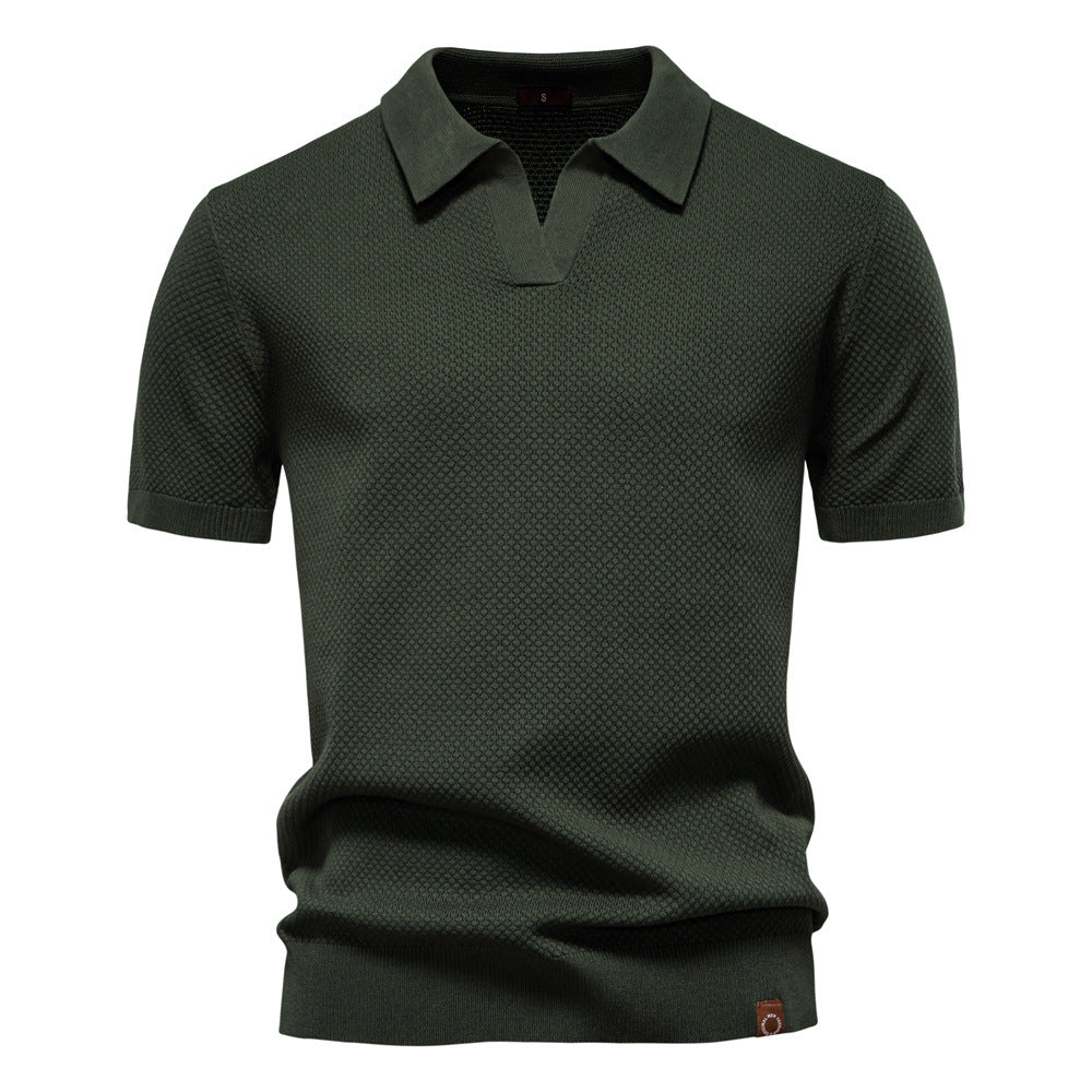 Herren Kurzärmliges Polo-Shirt mit strukturiertem Design EB