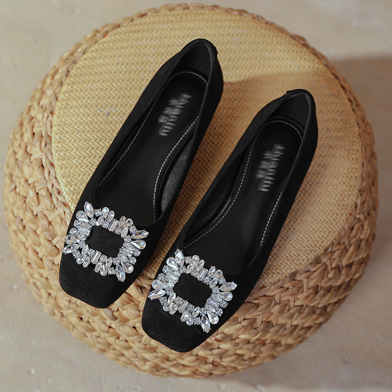 Damen Ballerinas mit funkelndem Kristallschmuck EB