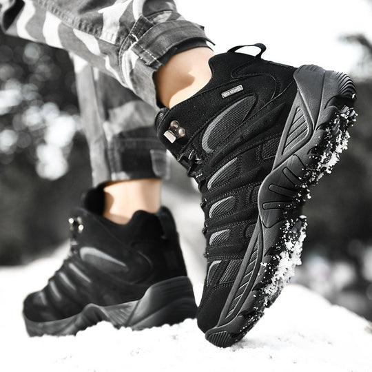 Herren hochgeschnittene Outdoor-Wanderschuhe mit rutschfester Sohle und atmungsaktivem Material EB