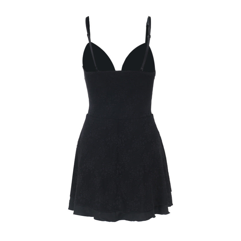 Damen ärmelloses Minikleid mit Spitzenapplikationen EB
