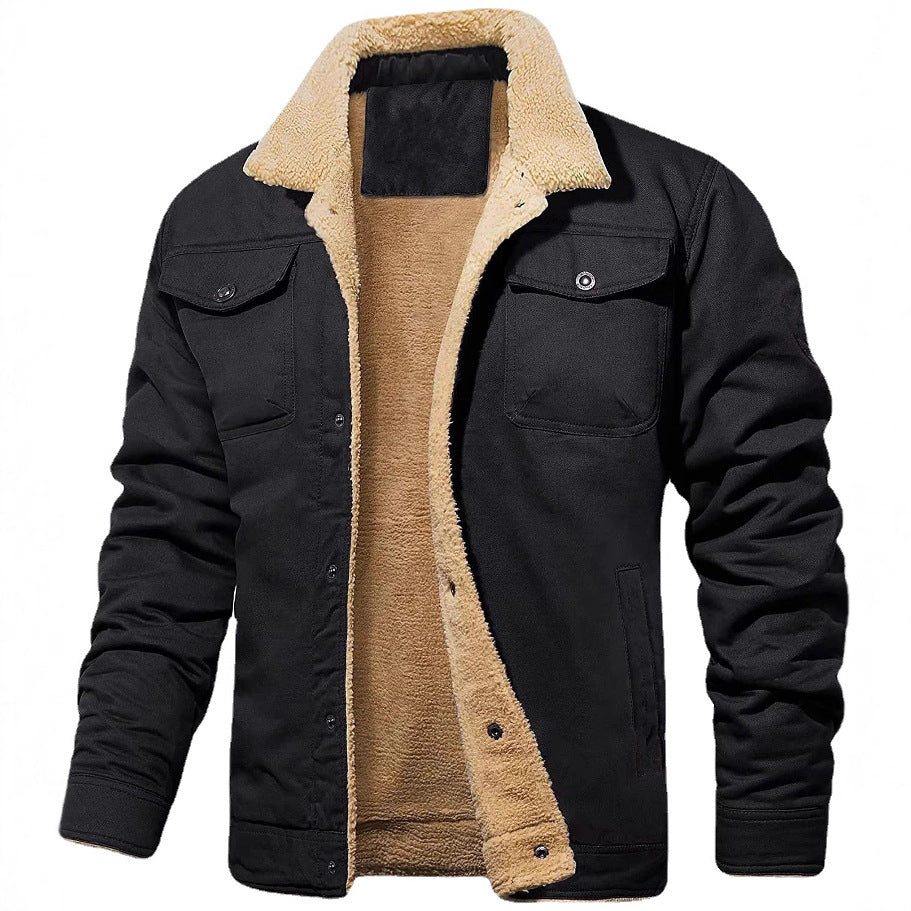 Herren gefütterte Steppjacke im Utility-Stil mit warmem Innenfutter EB
