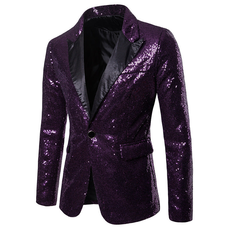 Herren Funktionsblazer mit Pailletten und klassischem Revers EB