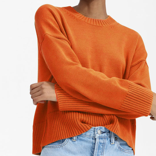 Damen lässiger Oversized Strickpullover mit strukturiertem Design EB