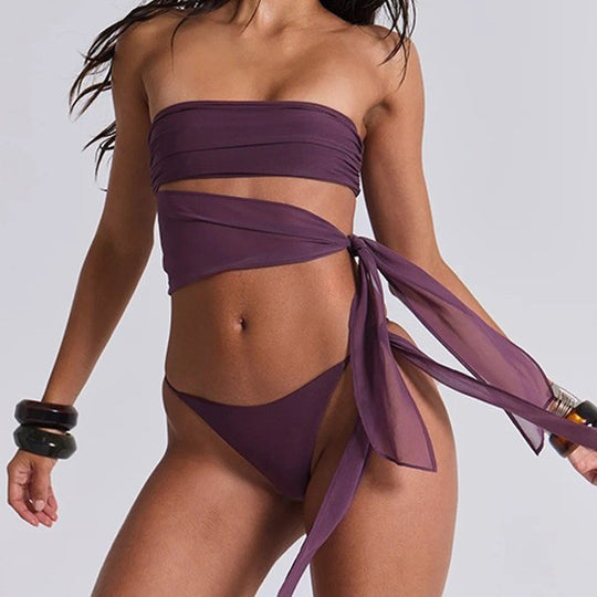 Damen Bandeau-Bikini mit Wickelband EB