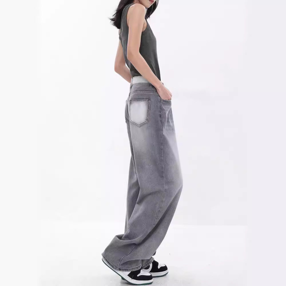 Damen Weite Jeans im modernen Oversized-Schnitt mit einzigartigen Waschungen EB