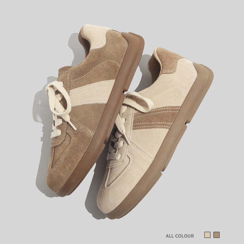 Damen Bequeme Freizeitsneaker aus hochwertigem Wildleder mit rutschfester Sohle EB