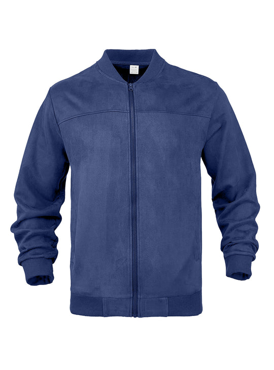 Herren nan Wildleder-Blousonjacke im Bomberstil mit elastischen Rippbündchen EB