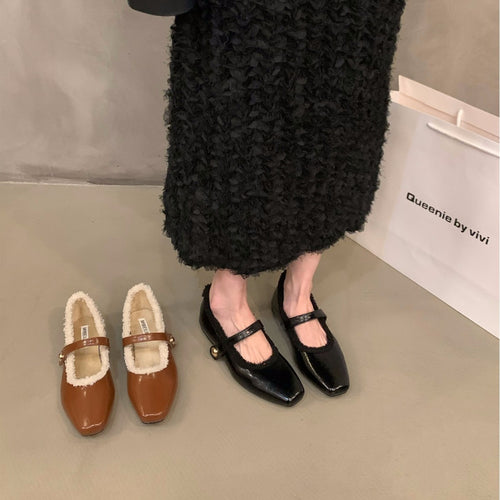 Damen elegante Mokassins mit hochwertigem Fleece-Futter EB