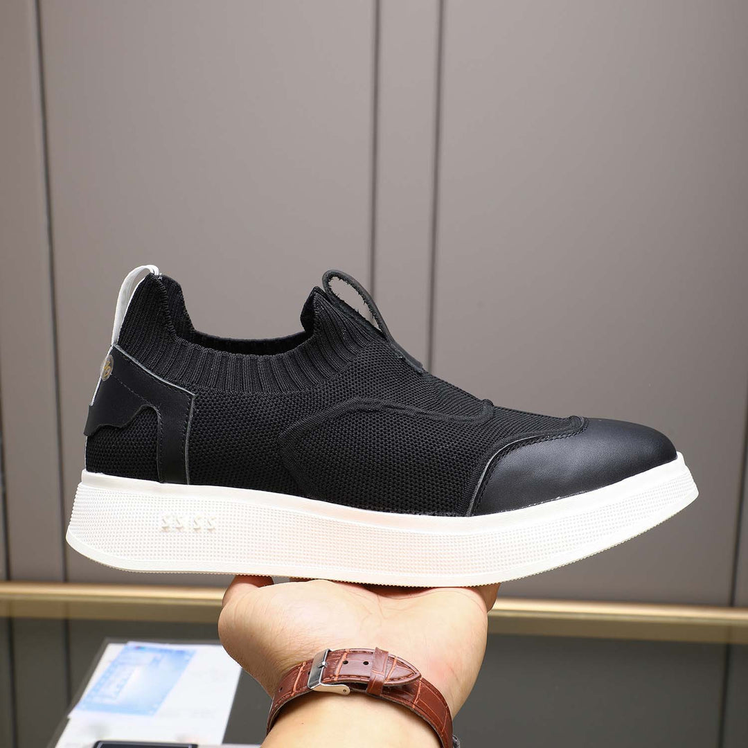 Damen Sportliche Slip-On Sneakers mit atmungsaktiver Strick-Oberfläche und rutschfester Sohle EB