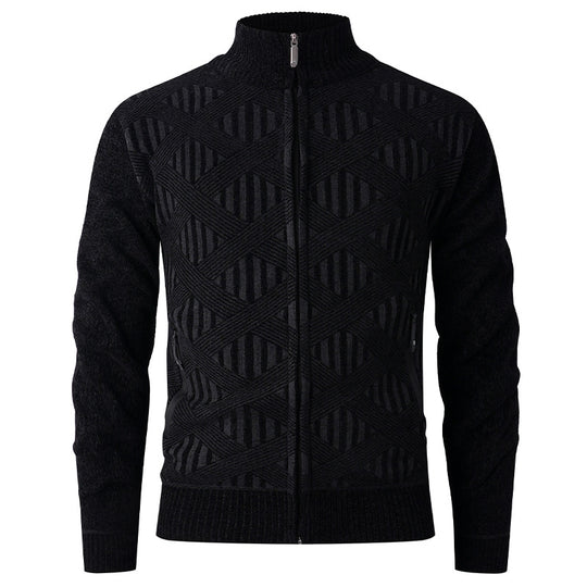 Herren Strickjacke mit strukturiertem Design und modernem Reißverschluss EB