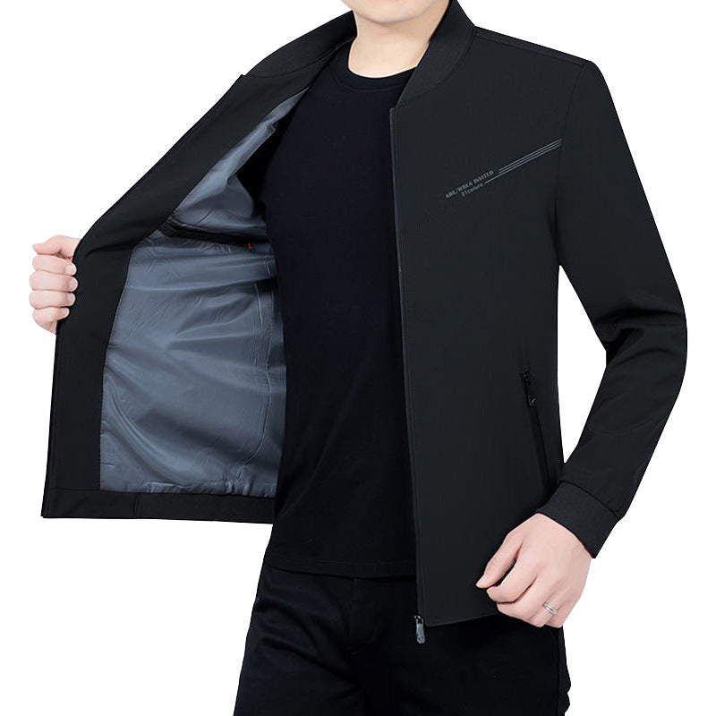 Herren Leichte Softshell-Traveljacke mit Stehkragen und Reißverschluss EB