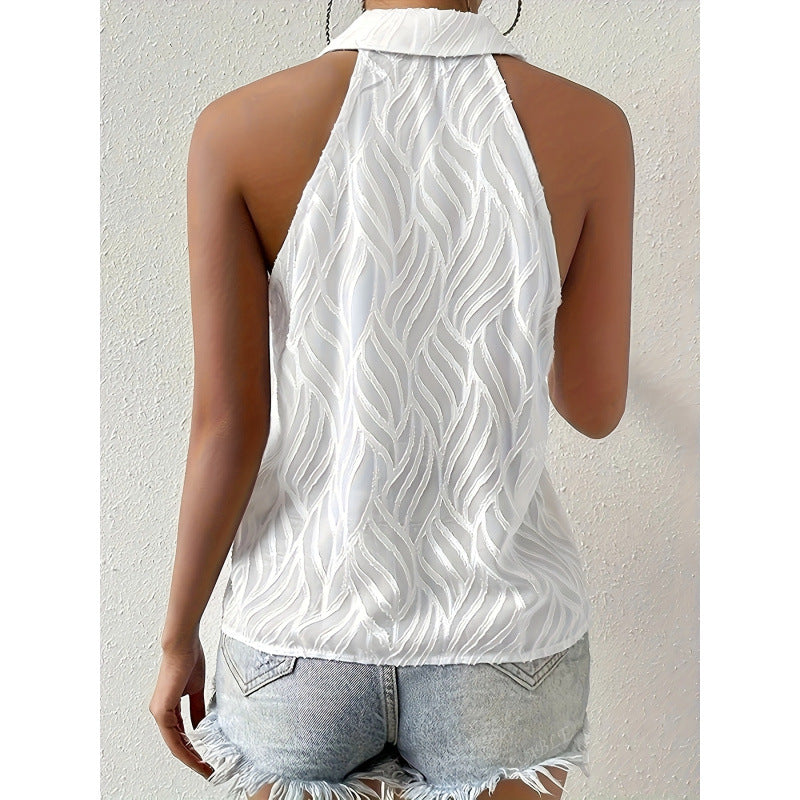 Damen ärmelloses Blusenshirt mit eleganter Struktur EB