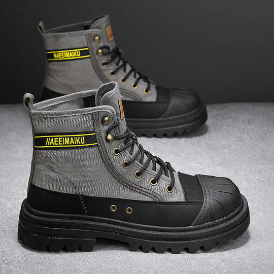 Damen trendige High-Top Stiefel mit rutschfester Sohle und robustem Design EB
