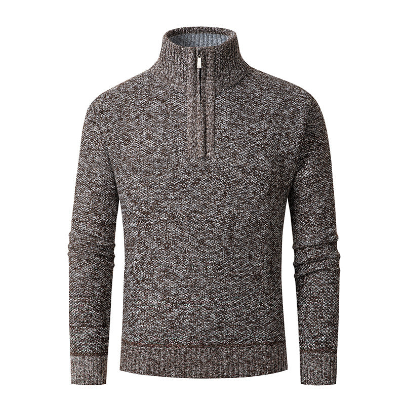 Herren Strickpullover mit hohem Kragen und Reißverschluss EB