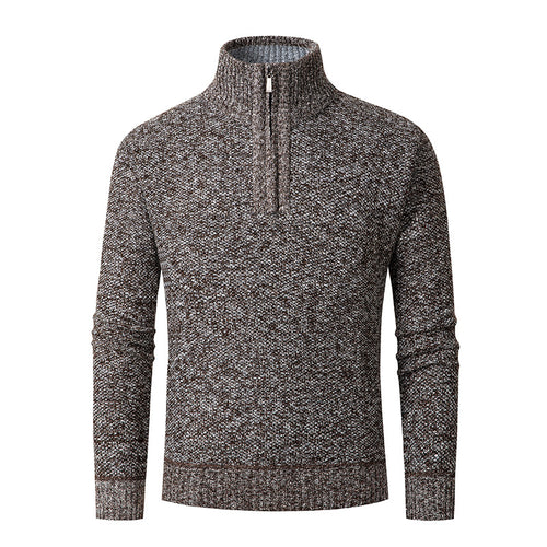 Herren Strickpullover mit hohem Kragen und Reißverschluss EB