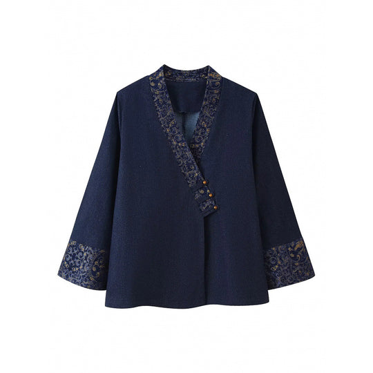 Damen elegante modische Jacke mit kunstvoller Stickerei EB