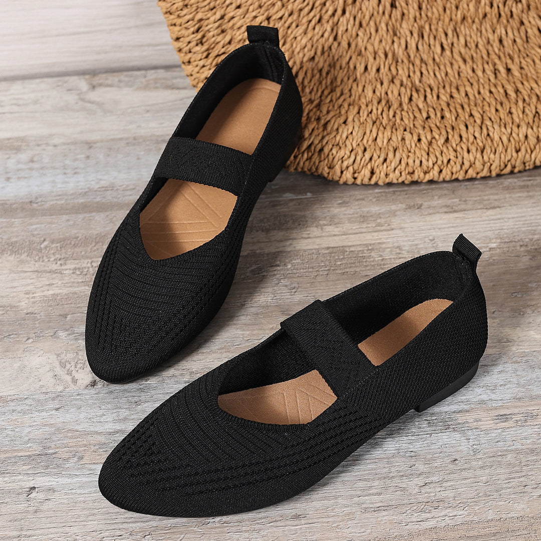 Damen Komfortable Ballerinas mit schickem Gummiband EB
