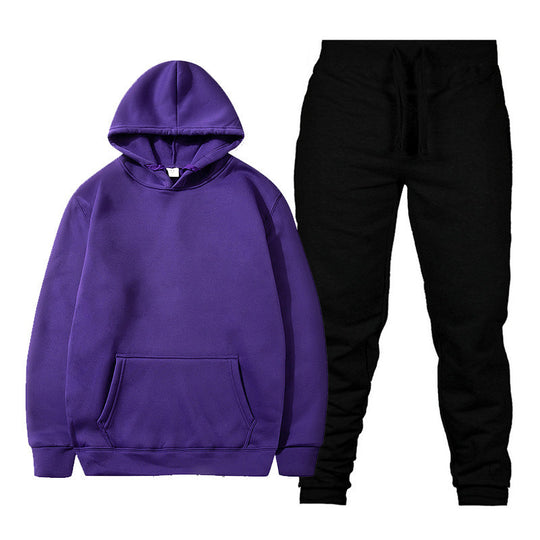Unisex nan gemütliches Hoodie-Jogginganzug-Set mit Kängurutasche, elastischem Tunnelzugbund und gerippten Bündchen EB