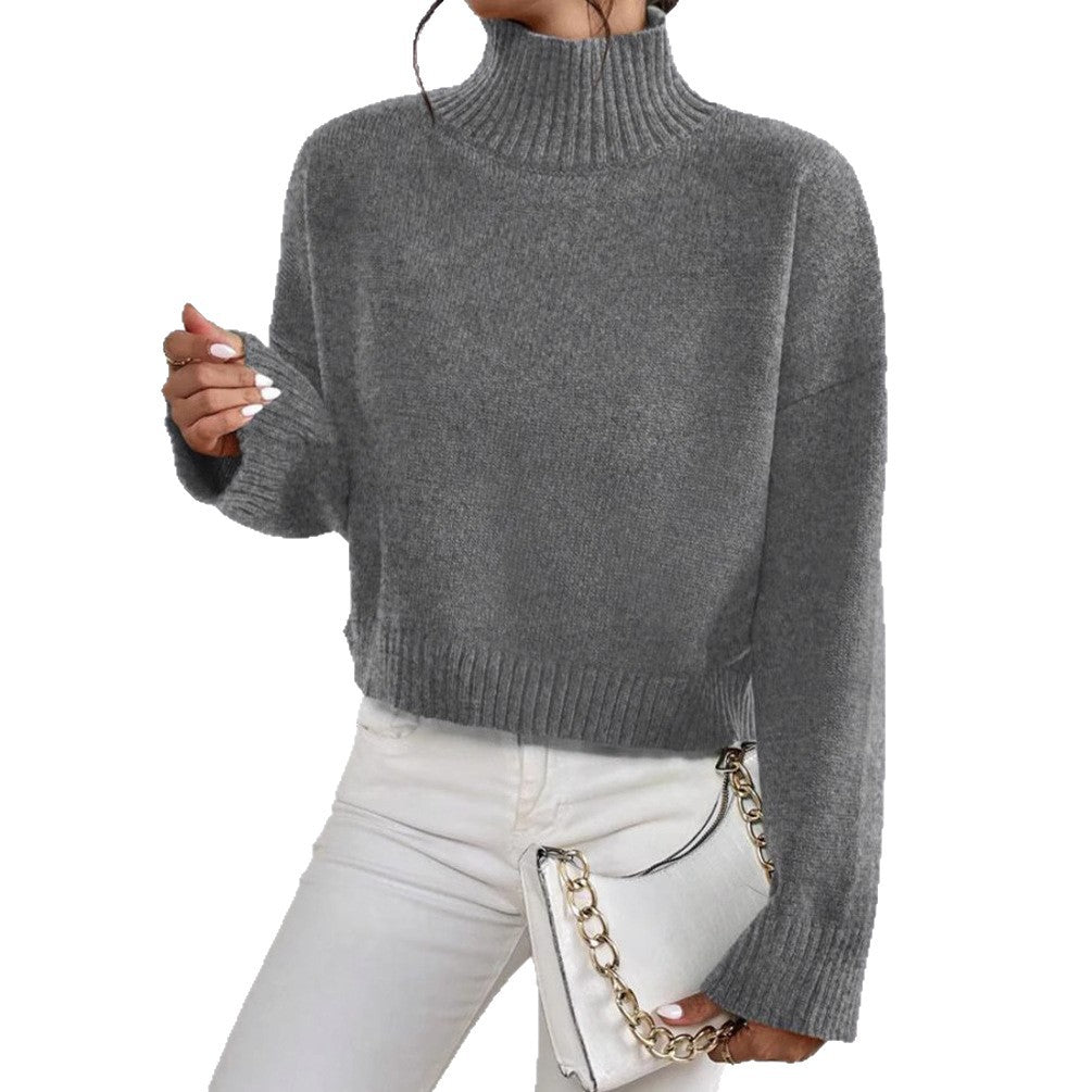 Damen modischer Kragenpullover aus weicher Wolle EB