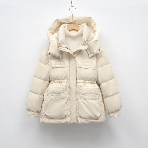 Damen gesteppte Winterjacke mit voluminösem Schnitt und praktischen Taschen EB