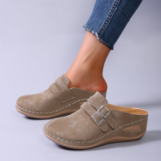 Damen Komfortable Clogs mit verstellbarem Doppelschnallenverschluss EB