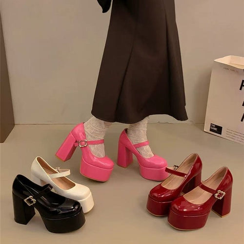 Damen Plateau-Pumps mit verstellbarem Riemen EB