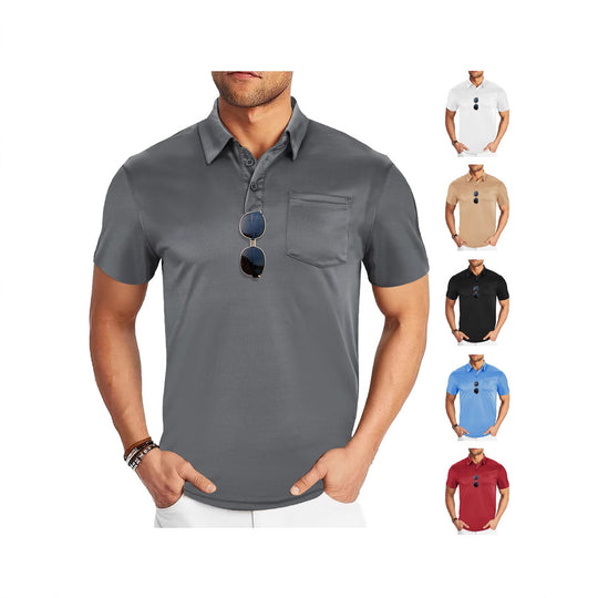 Herren nan funktionales Polohemd mit Brusttasche und atmungsaktiver Meshstruktur EB