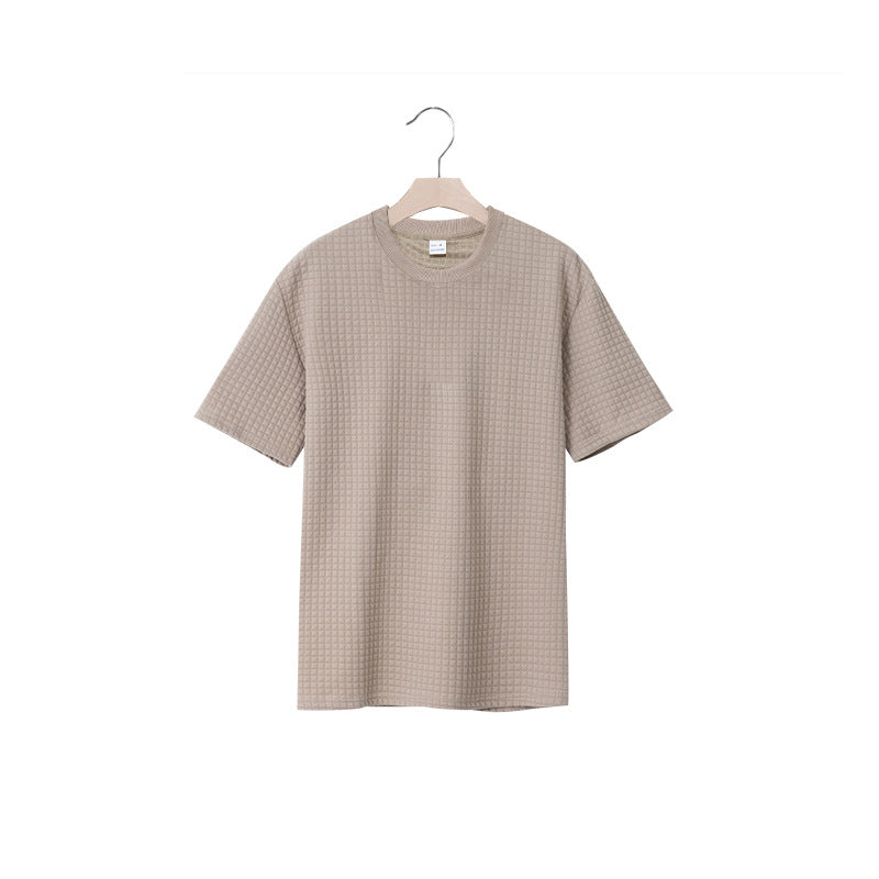 Herren lässiges Rundhals-T-Shirt mit strukturiertem Gewebe EB