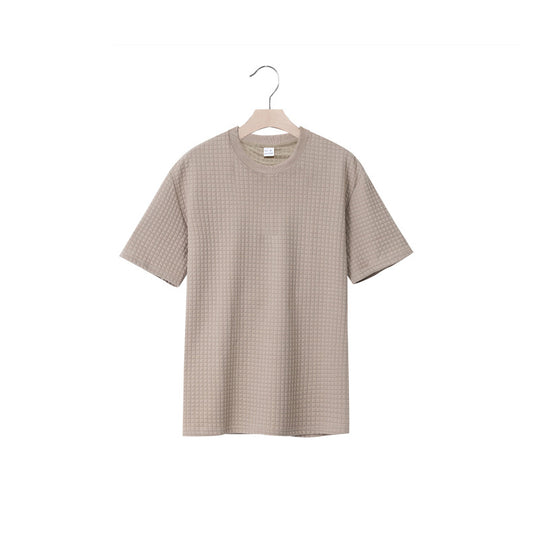 Herren lässiges Rundhals-T-Shirt mit strukturiertem Gewebe EB