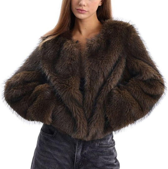 Damen Fleece-Kurzmantel EB