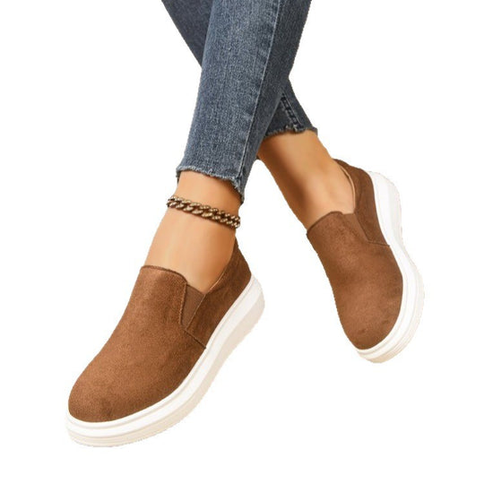 Damen Slip-On Sneakers mit atmungsaktiver Oberflächenstruktur und rutschfester Sohle EB