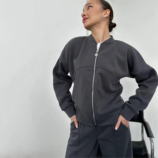 Damen Sportliche Zip-Jacke mit hohem Kragen EB
