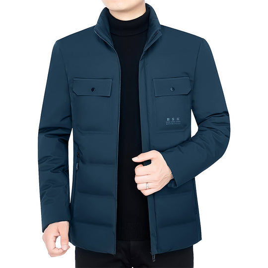 Herren Thermisch gepolsterte Cityjacke mit Stehkragen und Brustklappen EB