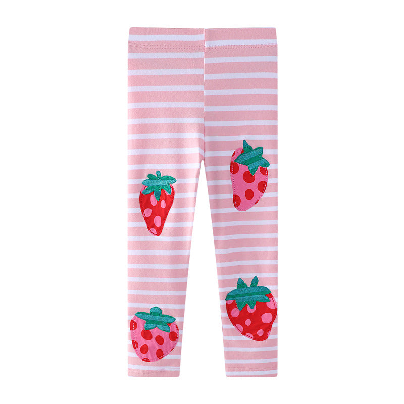 Mädchen Leggings mit fröhlichem Erdbeer-Design EB