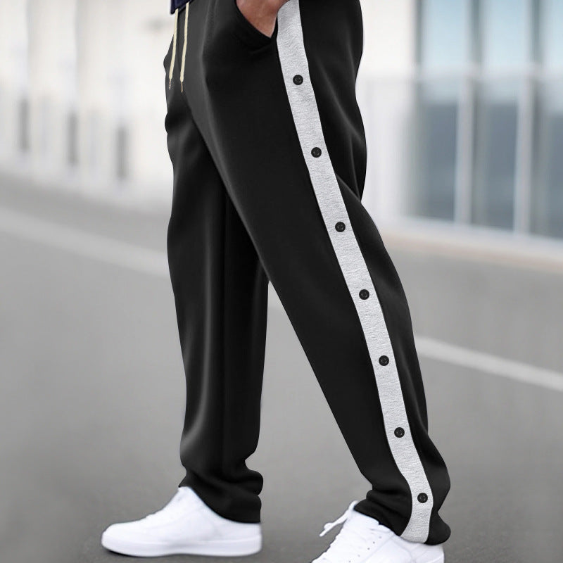 Herren Sportliche Jogginghose mit Druckknopfverschluss und atmungsaktivem Material EB