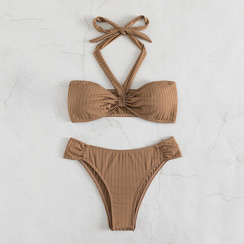 Damen Bandeau-Bikini mit elegantem Knoten EB