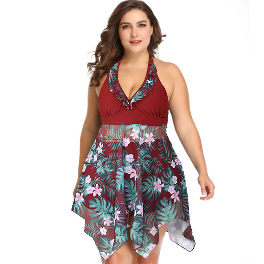 Damen Strandkleid mit floralem / luftigen Überwurf EB