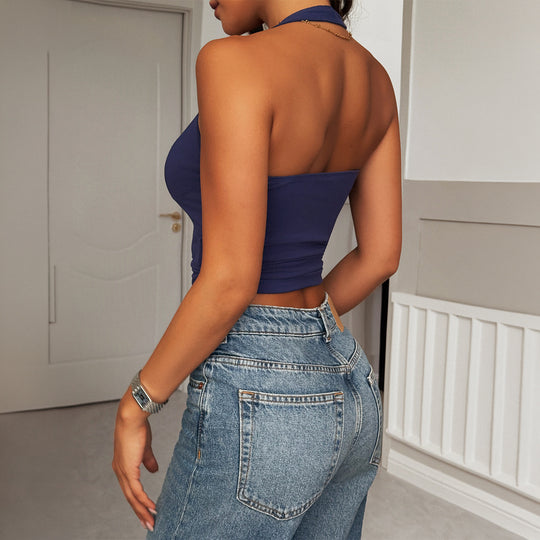 Damen modernes Trägertop mit Neckholder-Design und figurfreundlichem Schnitt EB