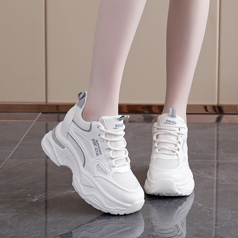 Damen Modische Sneakers mit dicker Plattform und atmungsaktiver Oberseite EB