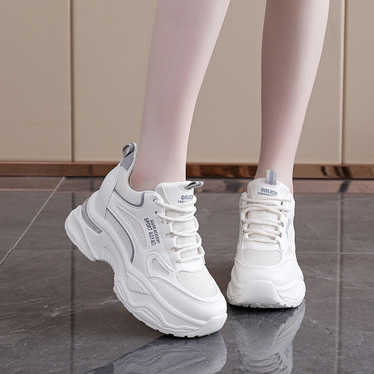 Damen Modische Sneakers mit dicker Plattform und atmungsaktiver Oberseite EB