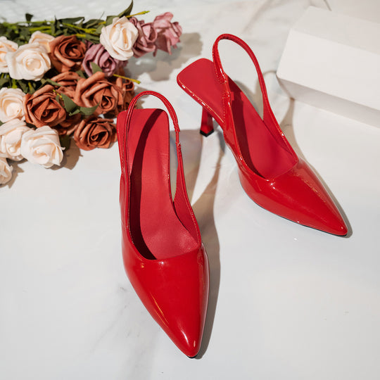 Damen Slingback Pumps mit spitzem Zehenbereich EB