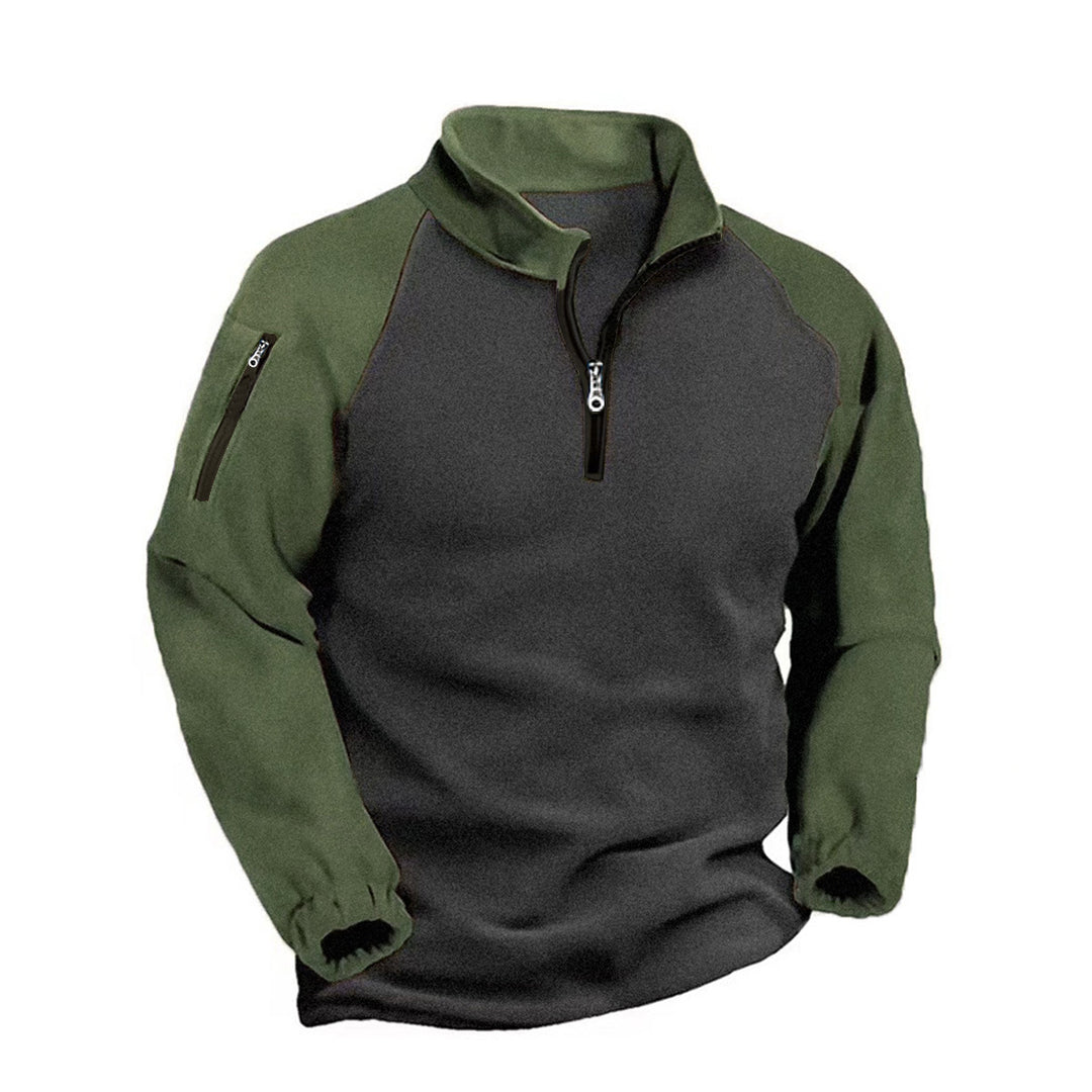 Herren funktionale Fleecejacke mit Stehkragen und Reißverschluss EB