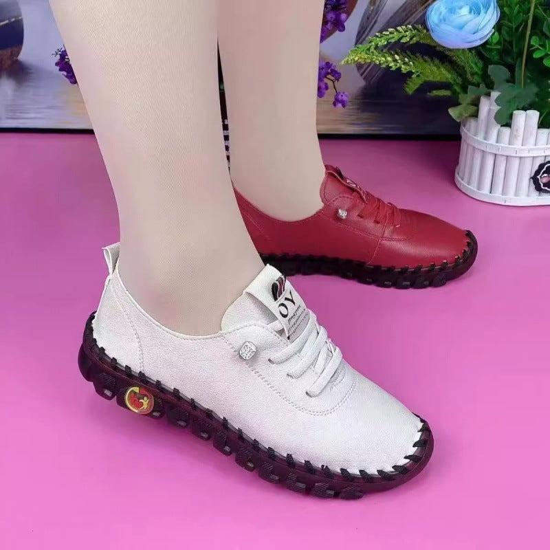 Damen Bequeme und stilvolle Schnürschuhe aus hochwertigem Leder EB