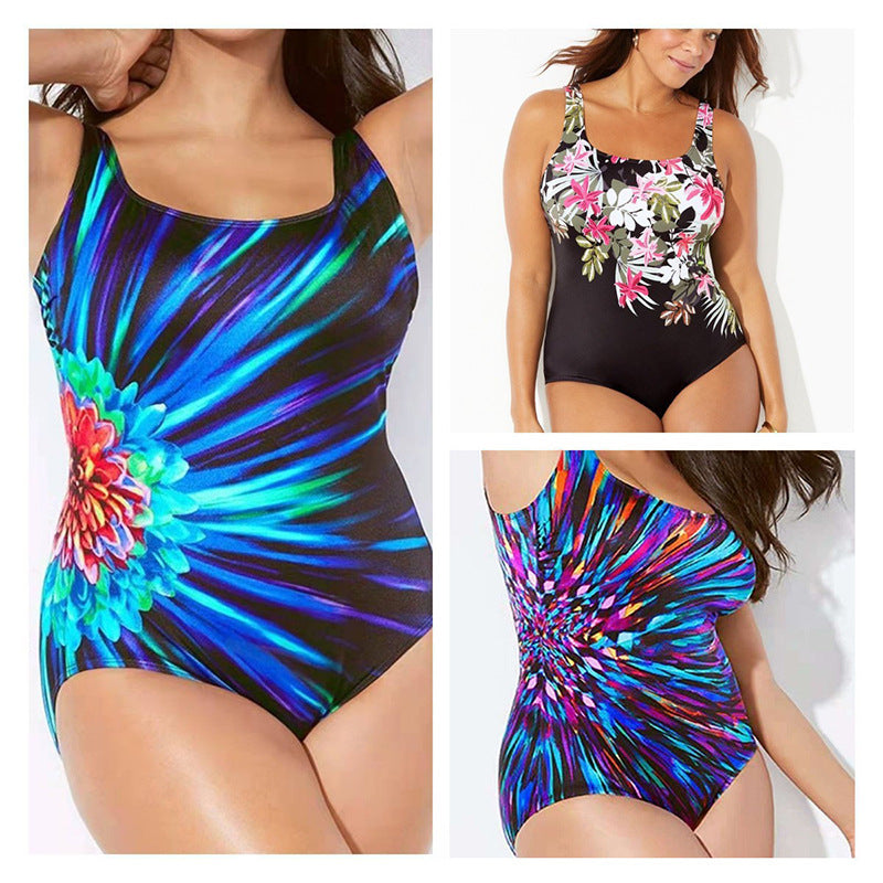 Damen Eleganter Badeanzug mit floralem Design und stützendem Schnitt EB