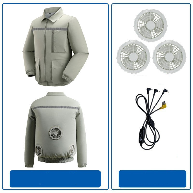 Herren nan belüftete Arbeitsjacke mit integrierten Lüftern, USB-Stromanschluss und reflektierenden Einsätzen EB