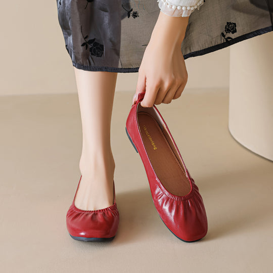 Damen Ballerinas mit dezentem Faltenwurf EB