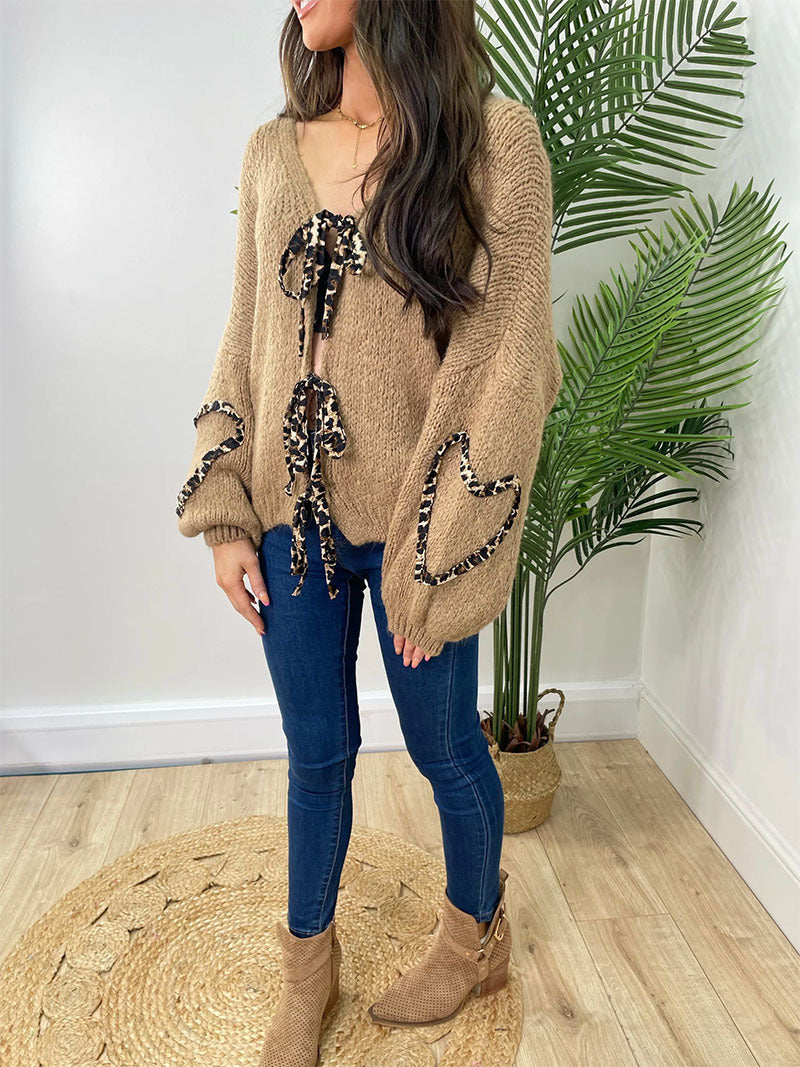 Damen lässiger Strickpullover mit verspielten Details EB